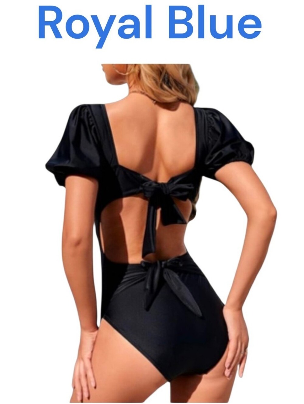 NWT Women's Exlura Navy Blue One Piece Swimsuit